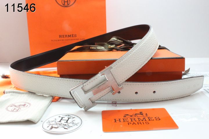 Style Womens with Silver H Buckle Hermes Belt Beige